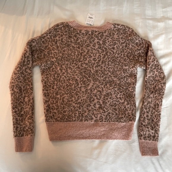 Madewell Pink and Leopard Print Fuzzy Sweater - Picture 4 of 7